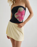 Image of Peggy Bandeau Top in Watercolour Floral Black and Pink