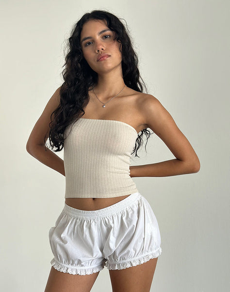 Image of Peggy Tube Top in Pointelle Nude