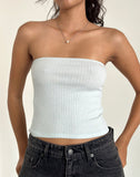 Image of Peggy Tube Top in Pointelle Soft Blue