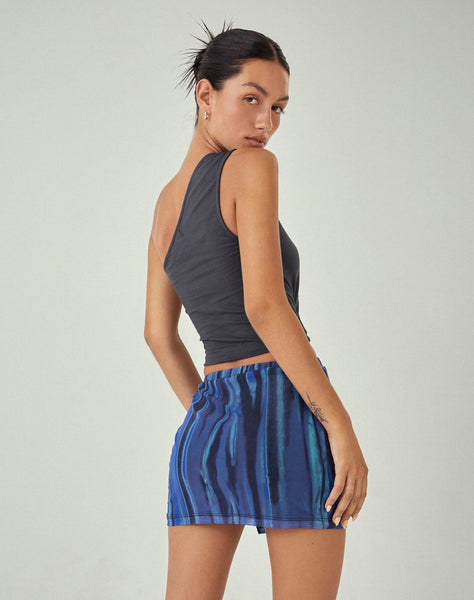 Image of MOTEL X JACQUIE Bay One Shoulder Top in Ocean Storm