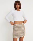 image of Pelmo Mini Skirt in Preppy Geo Brown