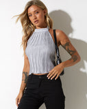 image of Petar Crop Top in Crinkle Silver