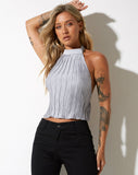 image of Petar Crop Top in Crinkle Silver