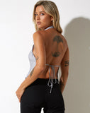 image of Petar Crop Top in Crinkle Silver