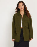 image of Phlox Oversized Shirt in Dark Olive