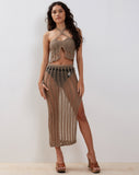 Image of Willa Knitted Midi Skirt in Desert Taupe