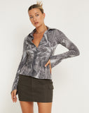 image of Phole Button Up Shirt in Dystopian Crease Grey