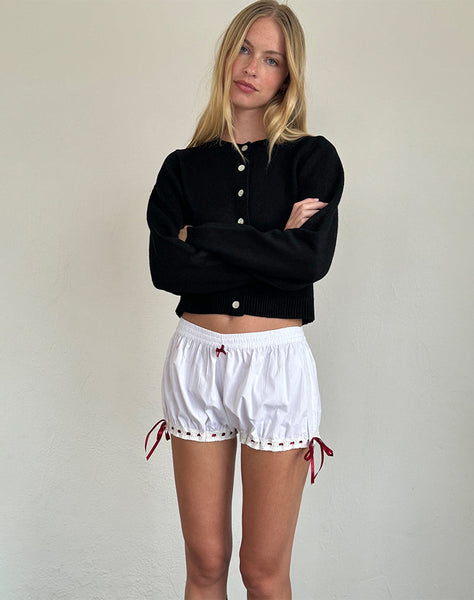 Image of Picuta Brief Shorts in White with Red Trim