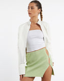 Image of MOTEL X JACQUIE Piri Mini Skirt in Rib Knit Pastel Lime