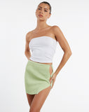 Image of MOTEL X JACQUIE Piri Mini Skirt in Rib Knit Pastel Lime