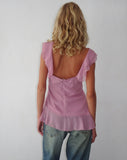 Image of Piro Ruffle Longline Top in Light Plum