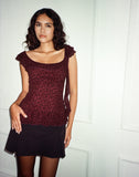 Image of Piroli Top in Ditsy Floral Flock Burnt Maroon