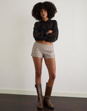 Image of Lumin Mini Shorts in Beige with Polka Pinstripe