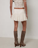 Image of Meta Mini Skirt in Hibiscus Crochet Lace Ivory