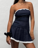 Image of Pramuda Bandeau Mini Dress in Indigo Chambray