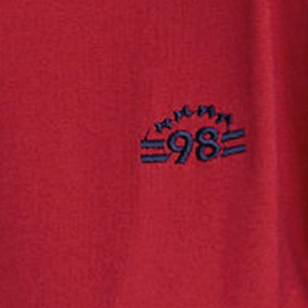 Prata Long Sleeve Top in Adrenaline Red with Navy Binding