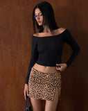 Image of Pravara Mini Skirt in Leopard Print