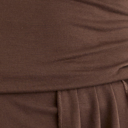 Prilla Halterneck Top in Cupro Dark Brown