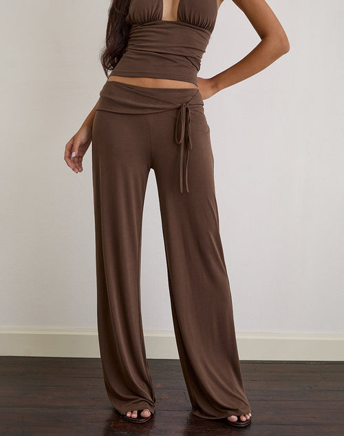 Image of Donata Trouser in Cupro Dark Brown