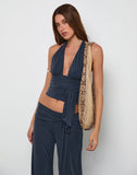 Image of Prilla Halter Top in Cupro Ocean Storm