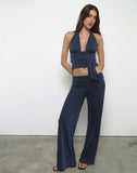 Image of Prilla Halter Top in Cupro Ocean Storm
