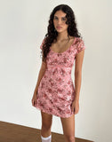 Image of Prinsa Dress in Pink Lace Floral Bloom