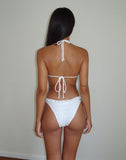 Image of Pumyla Bikini Top with Frill in Broderie White