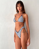 Image of Pumyla Bikini Top in Floral Stripe with Bows