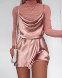 Image of Paiva Slip Dress in Satin Dusty Rose