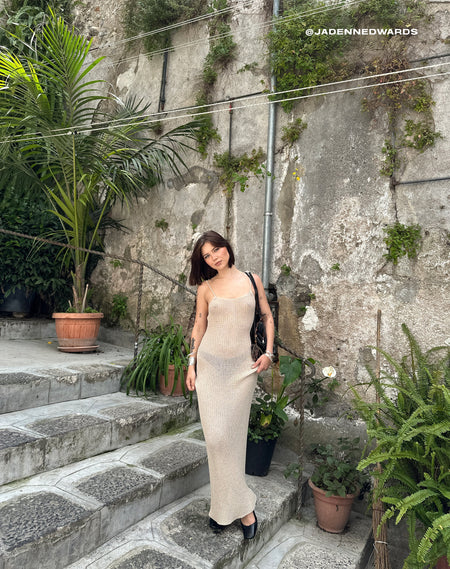 Kafka Maxi Dress in Mini Croc Tan