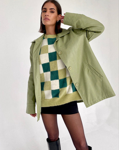 image of Namari Jumper in Checker Green Cream