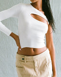 image of MOTEL X OLIVIA NEILL Haimi Top in Rib Star White