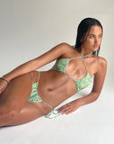 Image of Yessy Bikini Top in Abstract Paisley Green