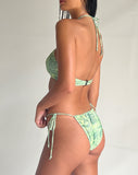 Image of Leyna Bikini Bottom in Abstract Paisley Green