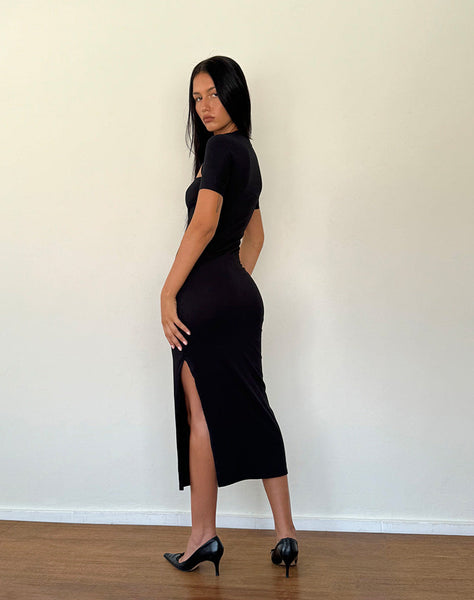 Image of Quala Midi Dress in Black