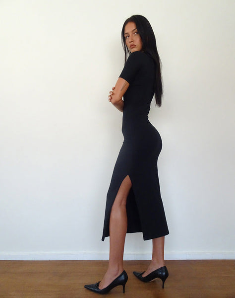 Image of Quala Midi Dress in Black