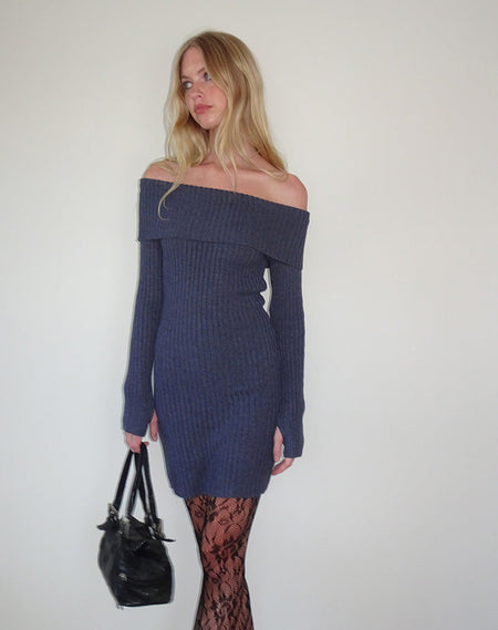 Daren Oversized Knitted Jumper in Navy