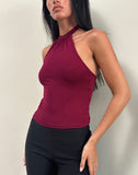 Image of Raceline Top in Rayon Jersey Burgundy