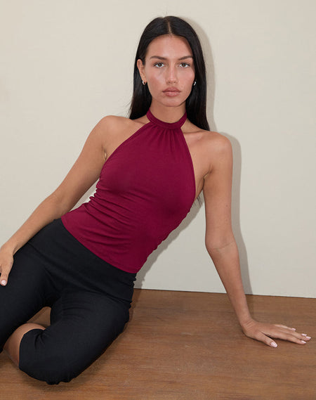 Palsi Tie Side Top in Burgundy