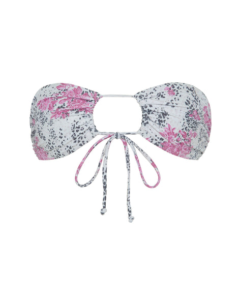 Image of Racola Bikini Top in White Jungle Flower Print