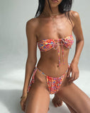 Image of Leyna Bikini Bottom in Flower Orange