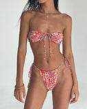 Image of Racola Bikini Top in Fluro Flower Orange