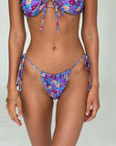 Image of Leyna Bikini Bottom in Washed Out Floral Purple