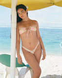 Image of Farida Bikini Bottom in Pink Abstract Floral Swim