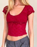 Image of Rada Top in Red Heart Flocked Mesh