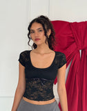 Image of Rada Top in Lace Black