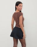 Image of Rada Top in Flocked Chocolate Brown Leopard