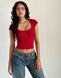 Image of Rada Top in Rib Adrenaline Red