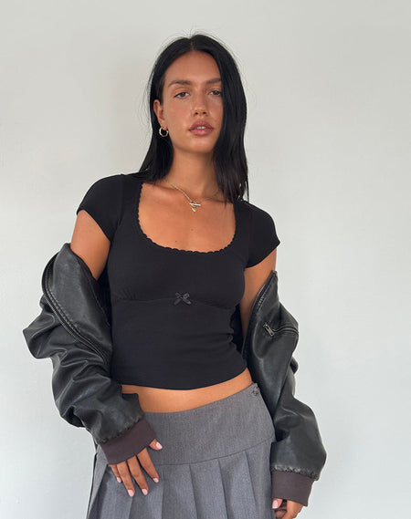 Nova Top in Textured Black