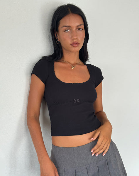 Image of Rada Top in Rib Black